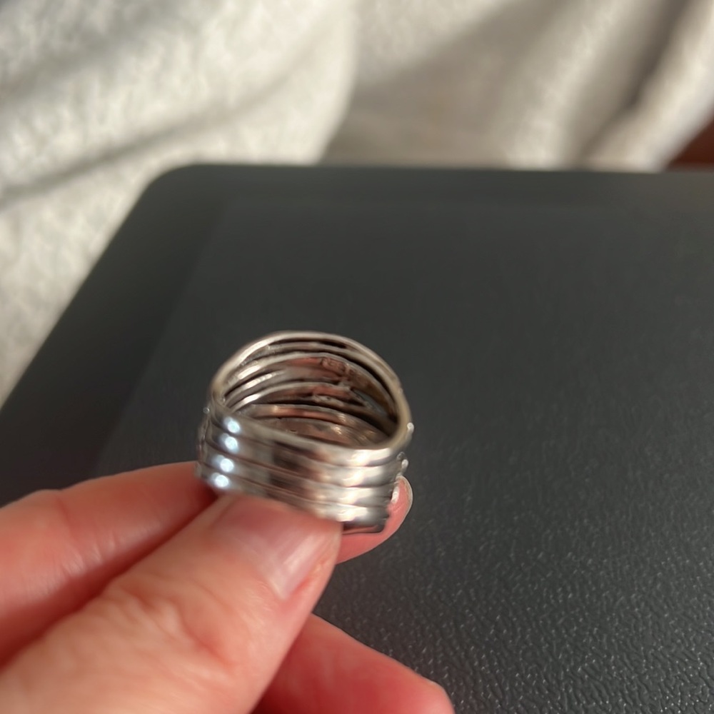 Beautiful Solid 925 Silver Ring With Moonstone Ge… - image 2